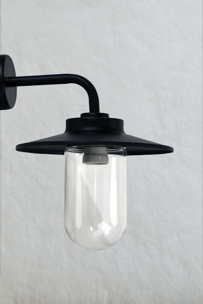 Black outdoor wall light