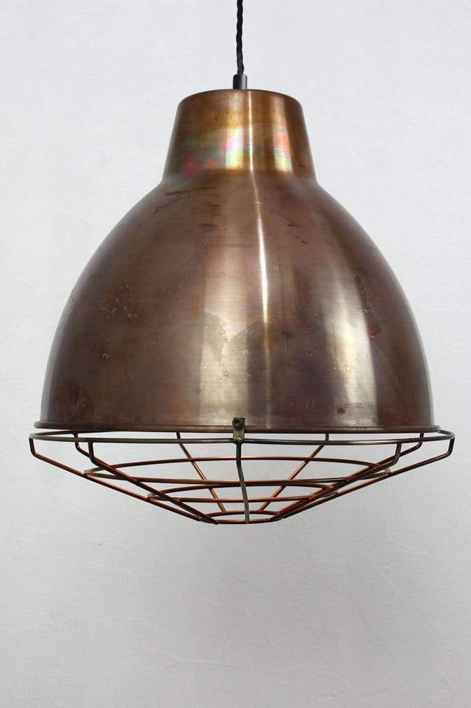 Large copper pendant light