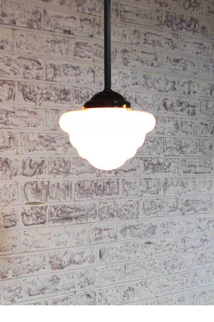 schoolhouse pendant light with rod pole suspension