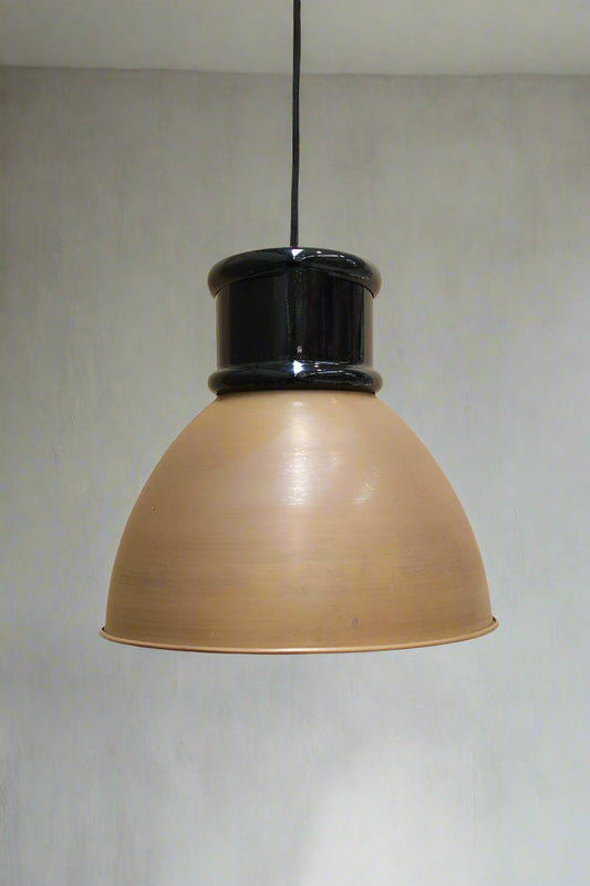 Aged brass shade with short black cover