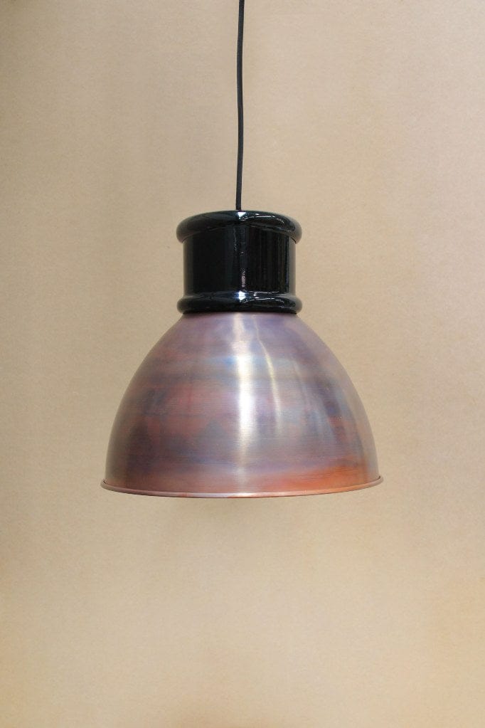 Aged copper shade with short black cover