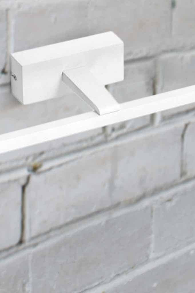 sleek white exterior light