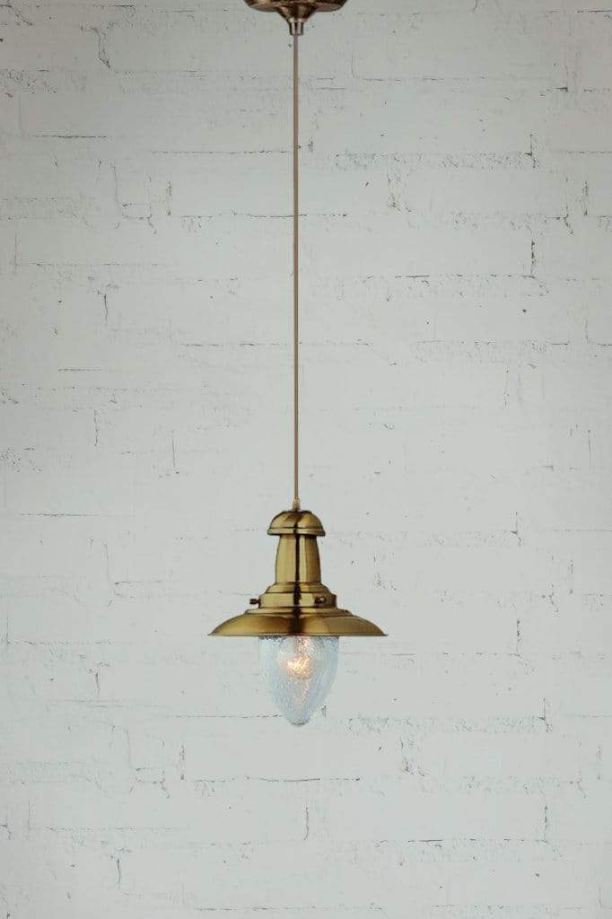 Small nautical pendant light in brass finish