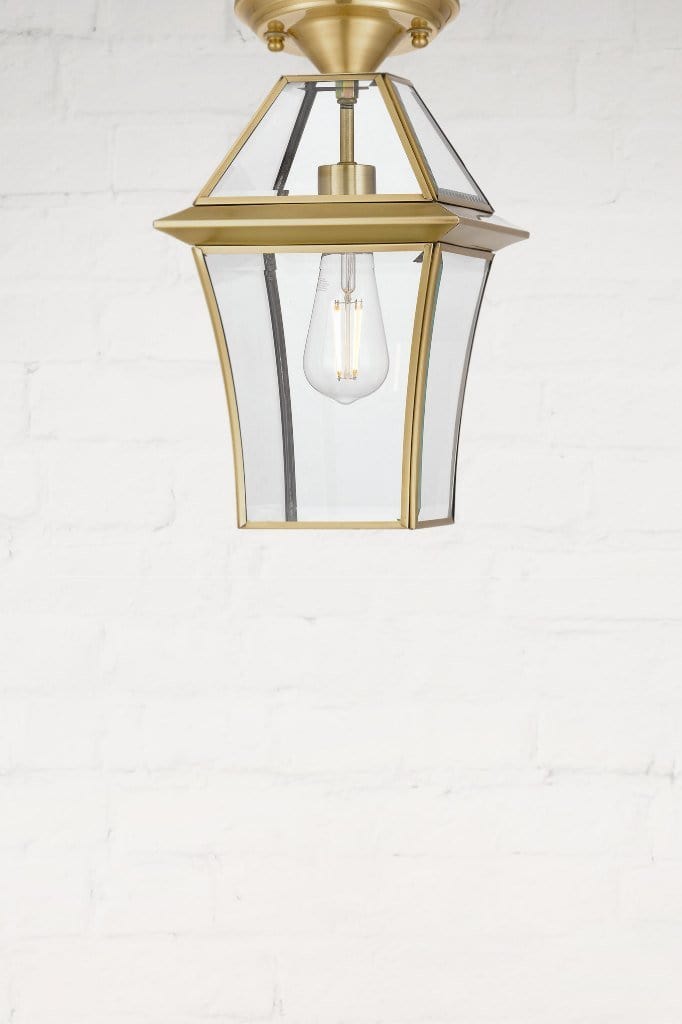 Flush mount option for brass victorian style light