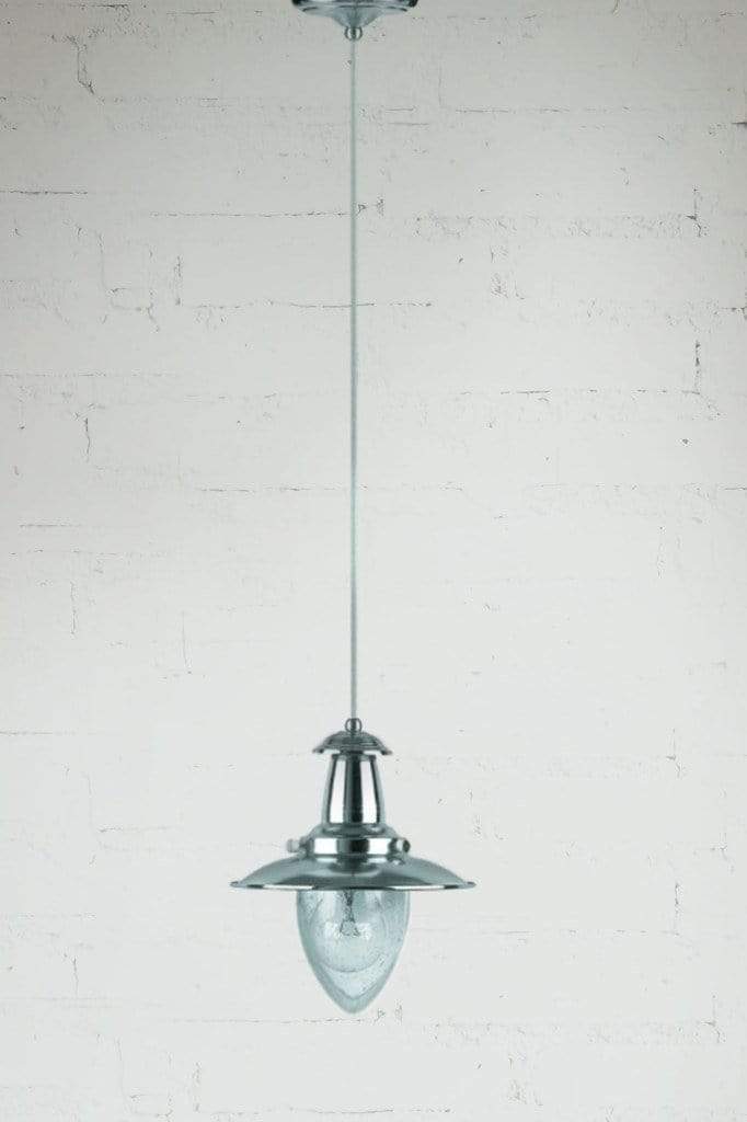 Small nautical pendant light in chrome finish