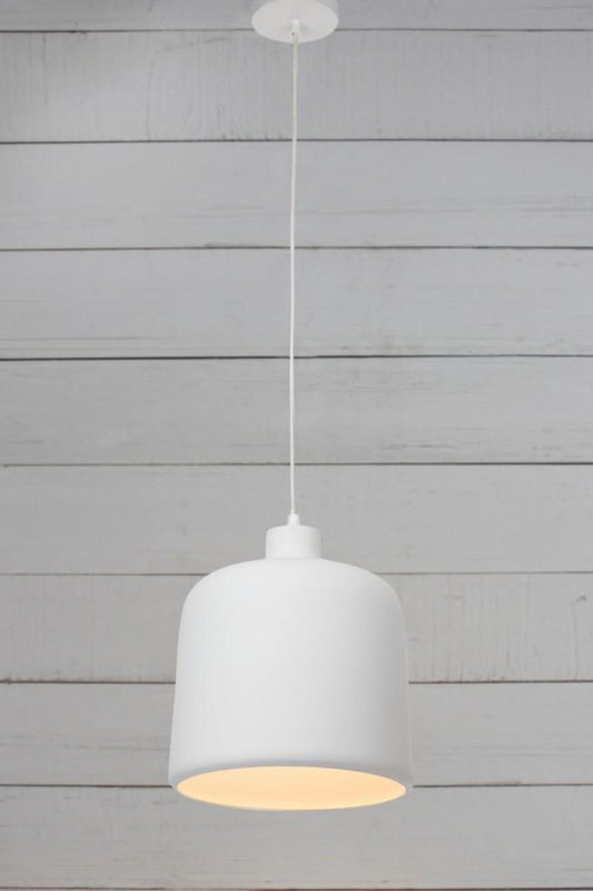 Small metal matt white pendant