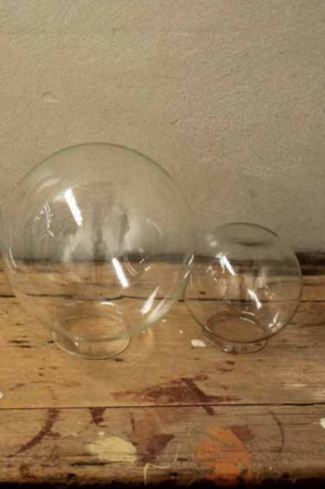 Clear glass ball shades in three sizes