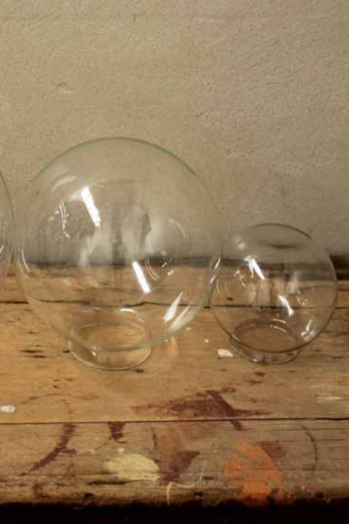 Clear Glass Ball Shades in Medium and small