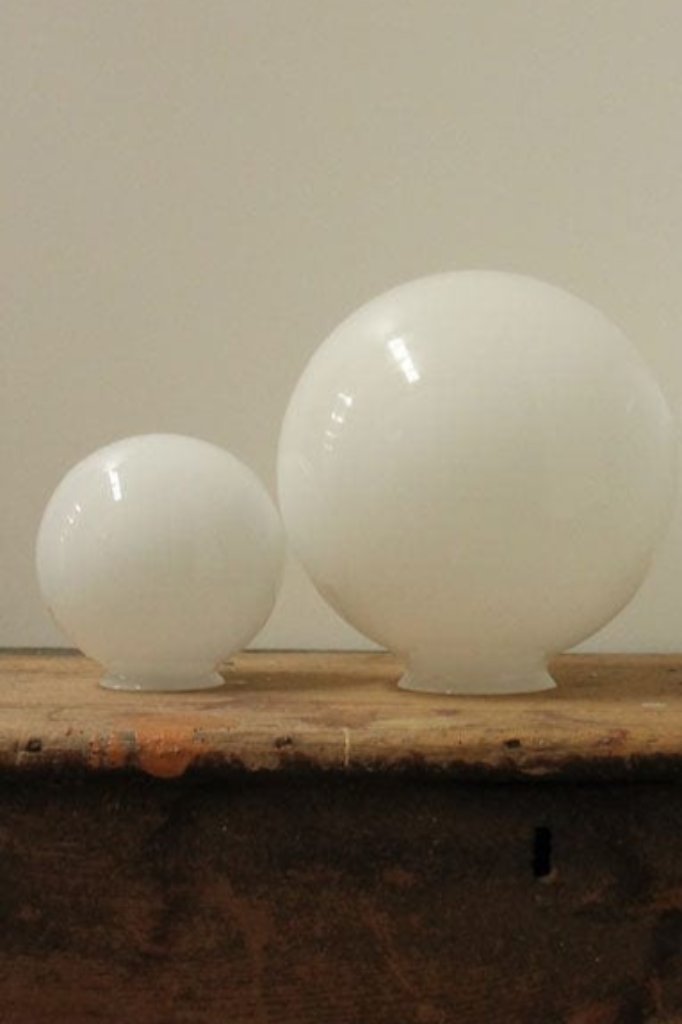 Opal glass ball shades in three sizes