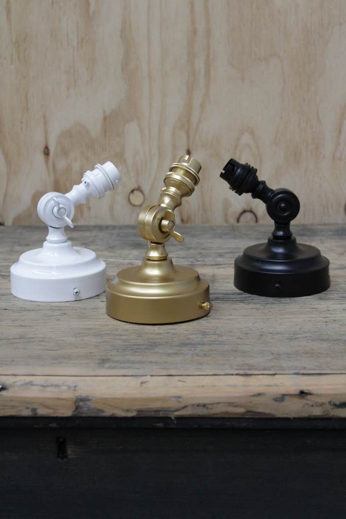 Swivel arm batten holder in white, gold/brass and black finishes