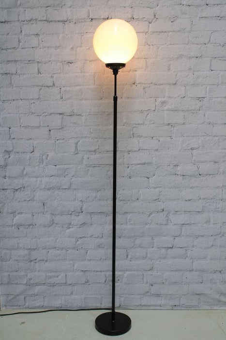 floor lamp with opal glass ball shade