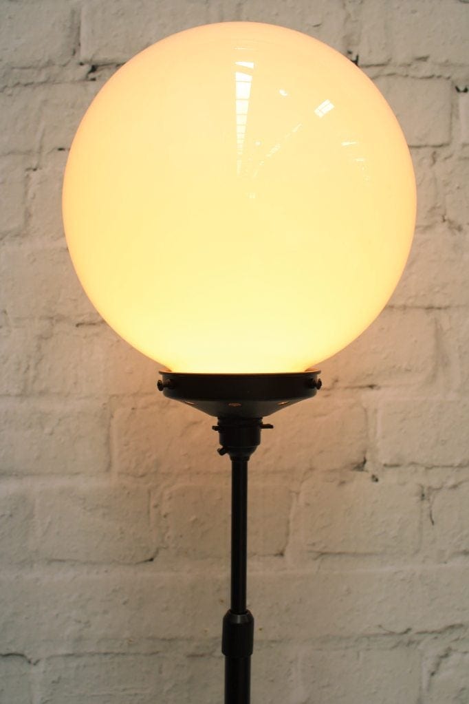 floor lamp with opal glass ball shade