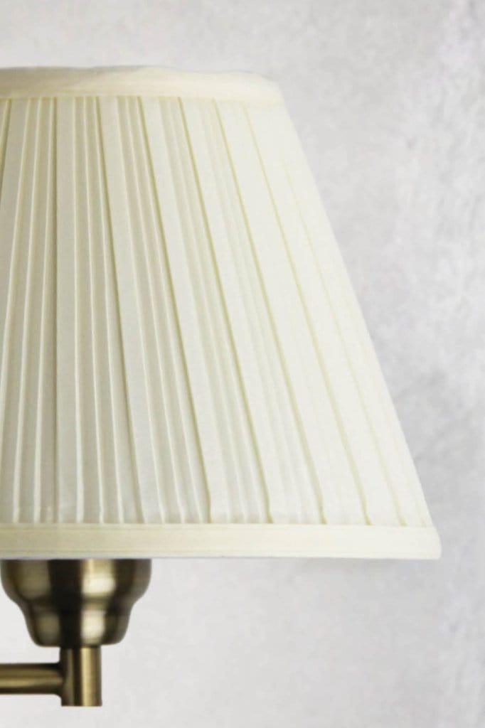 Close up of cream pleated lampshade