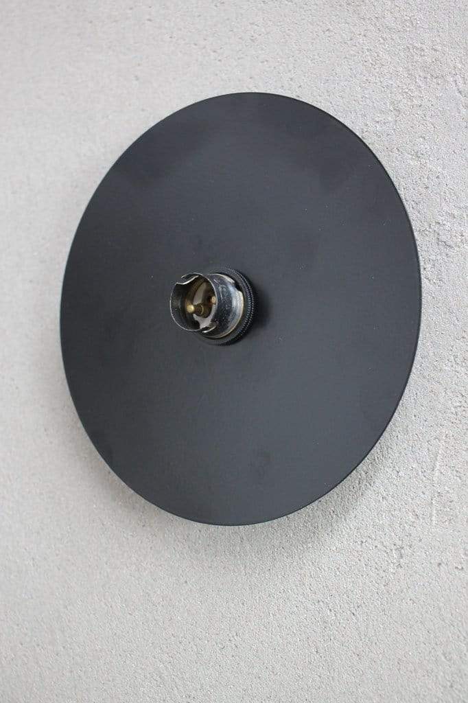 Large black disc wall light