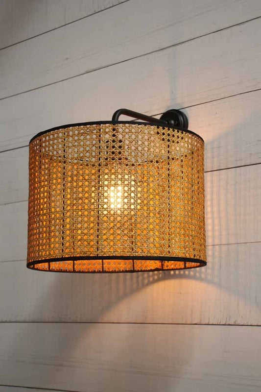 wicker-pendant-light with Edison bulb