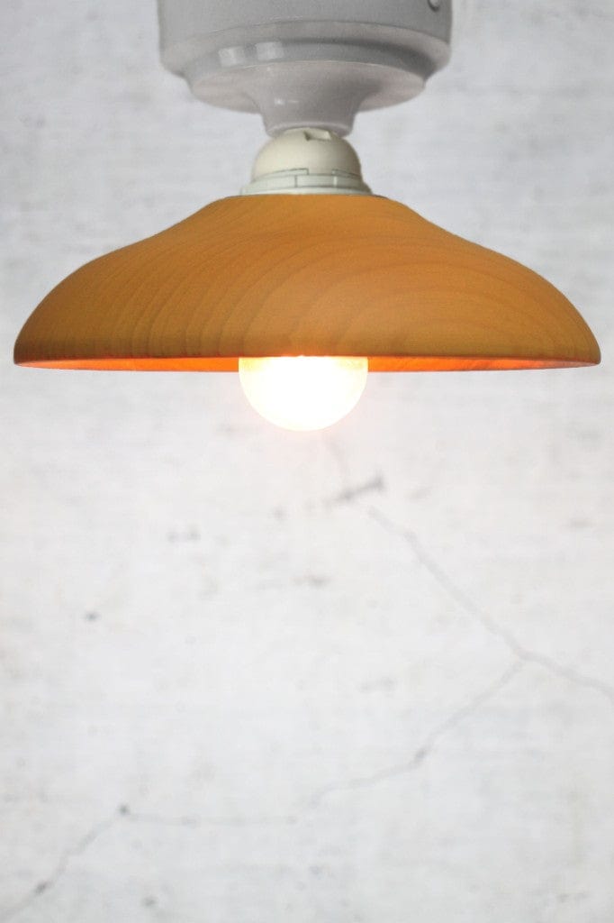 Small wooden batten light with white ceiling mount